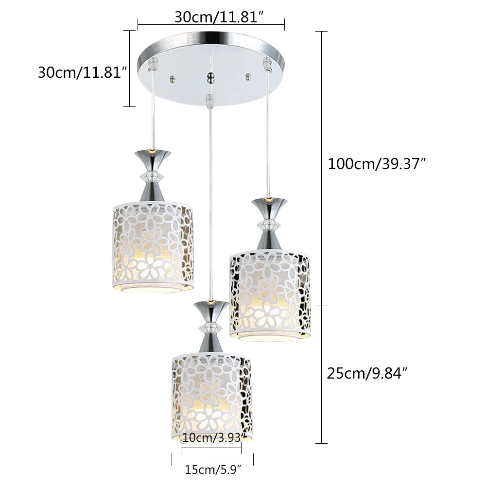 Modern Petal Ceiling Light Chandelier with 3 E27 LED Bulbs