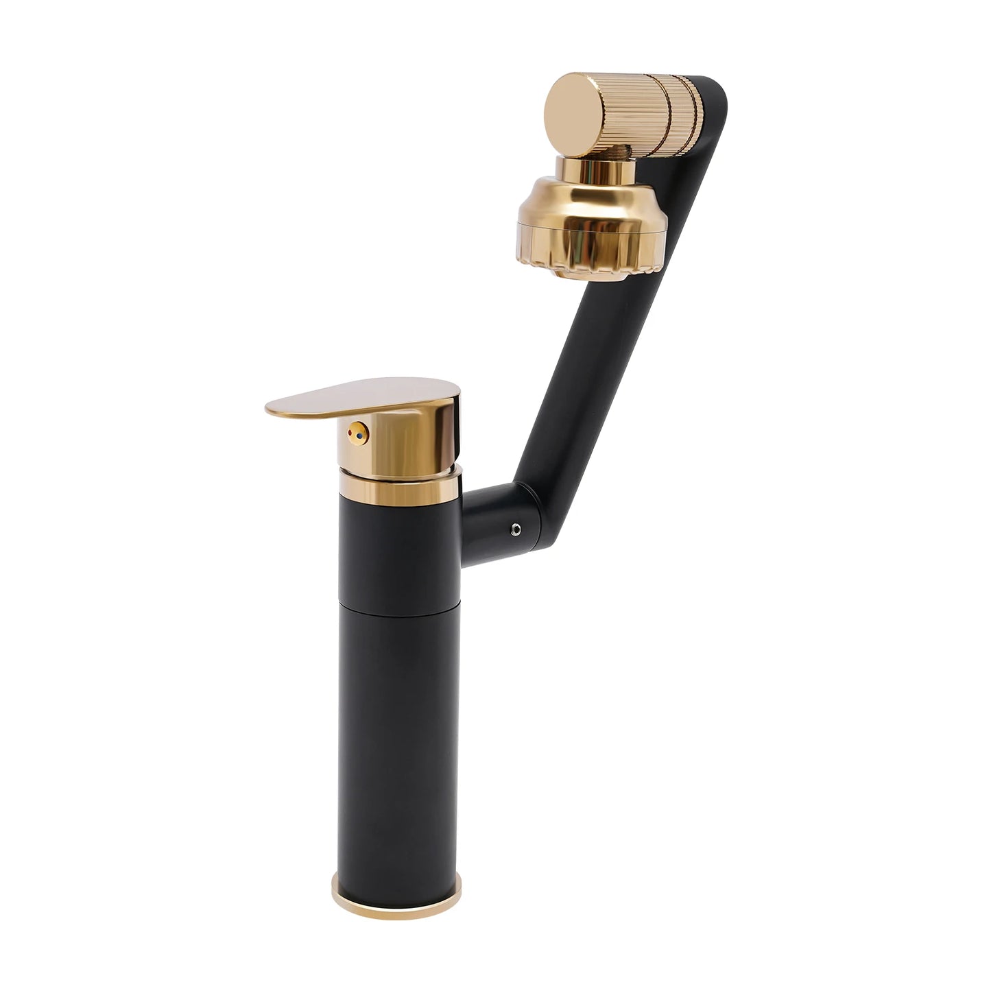 Multifunctional 360 Degree Swiveling Bathroom Faucet in Black Gold