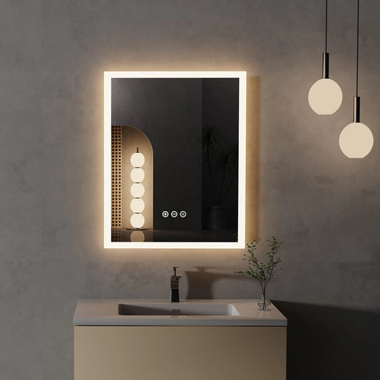 LED Lighted Anti-Fog Bathroom Mirror with Smart Touch 16x20 Inch