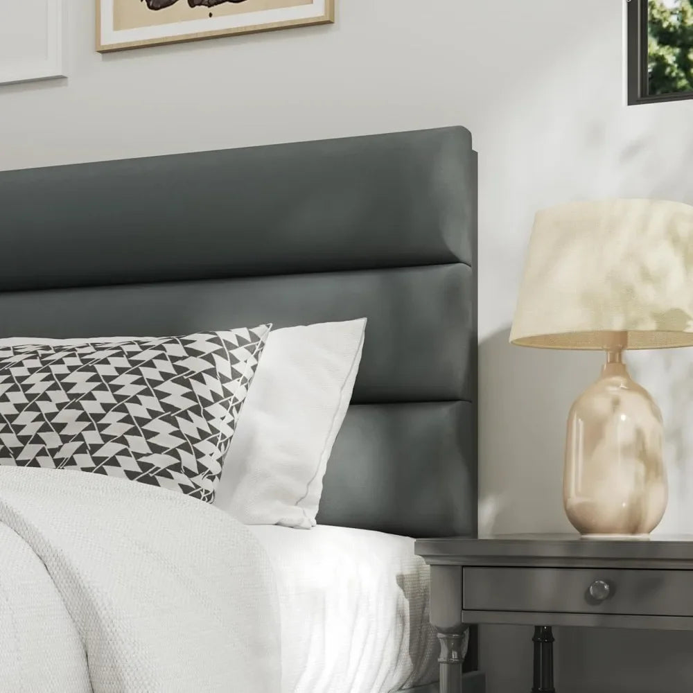 Modern Velvet Upholstered Bed Frame with Sturdy Metal Support