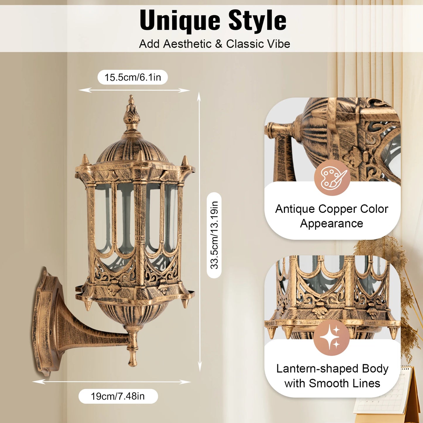 Bymaocar E27 Antique Wall Sconce Classic Cage Design Light