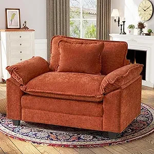 Oversized Velvet Accent Chair with Upholstered Armrests