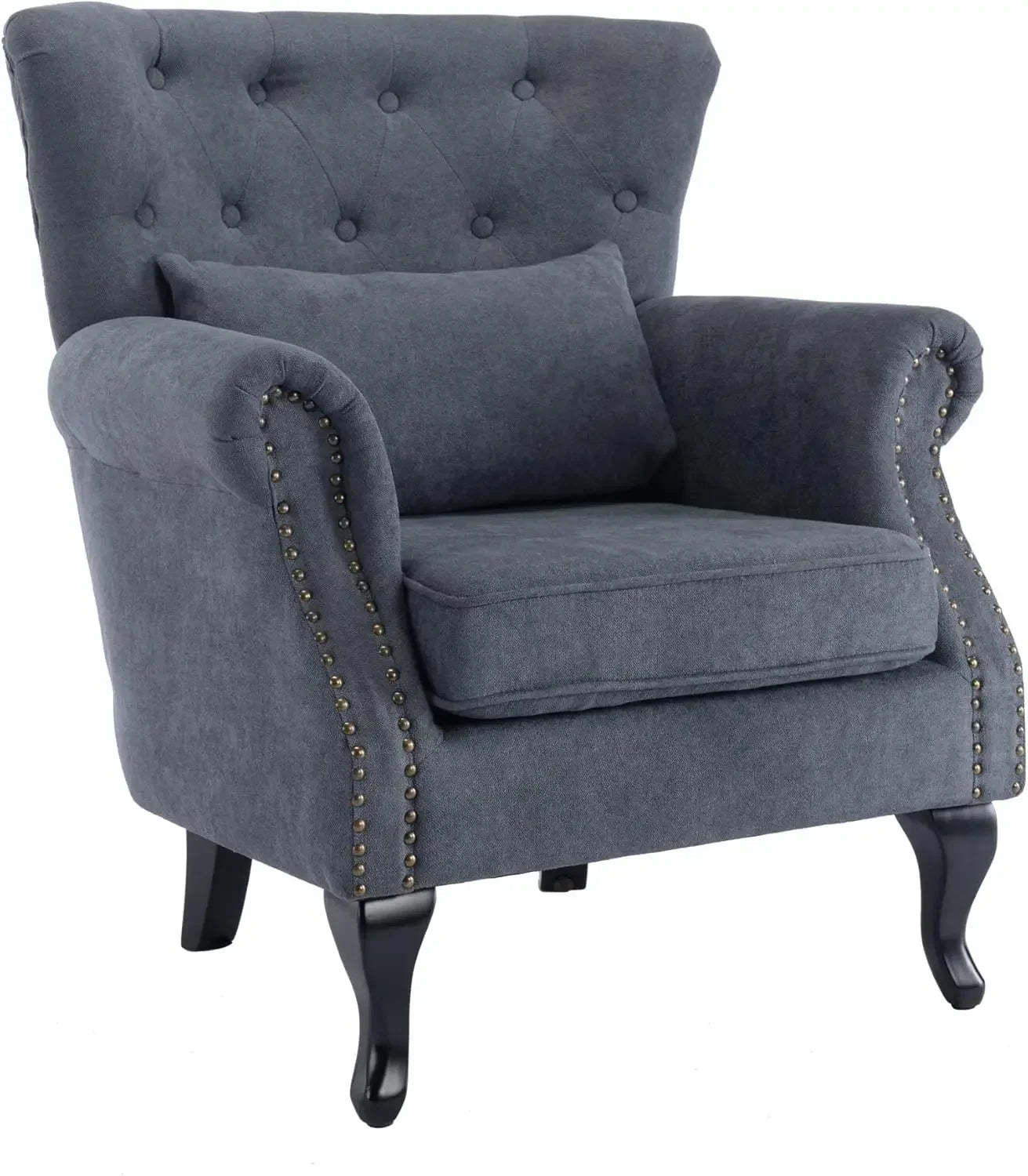 Mid Century Modern Upholstered Reading Arm Chair for Bedroom