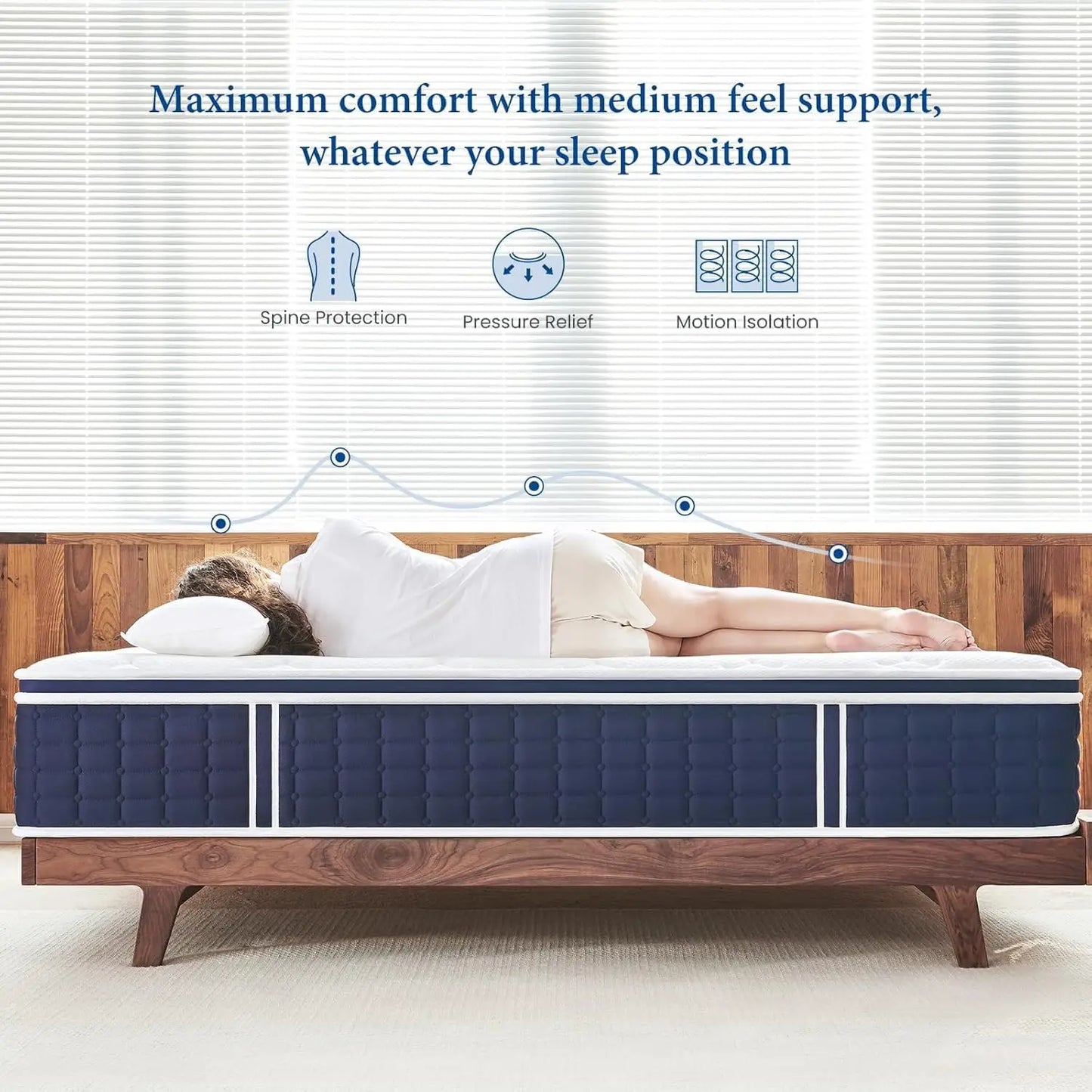 Cal King Hybrid Mattress with Memory Foam and Pocket Springs