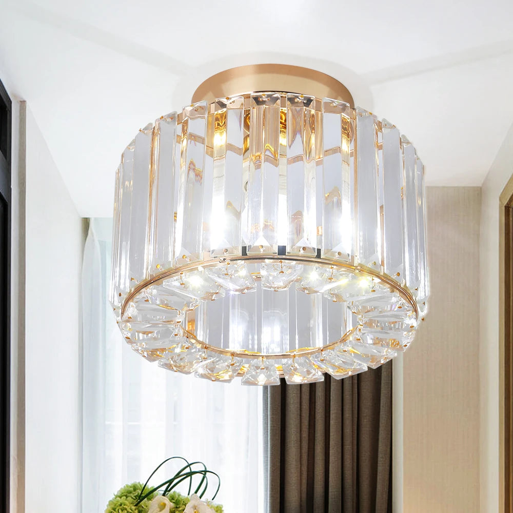 Minimalist Crystal LED Ceiling Lamp for Bedroom and Hallway