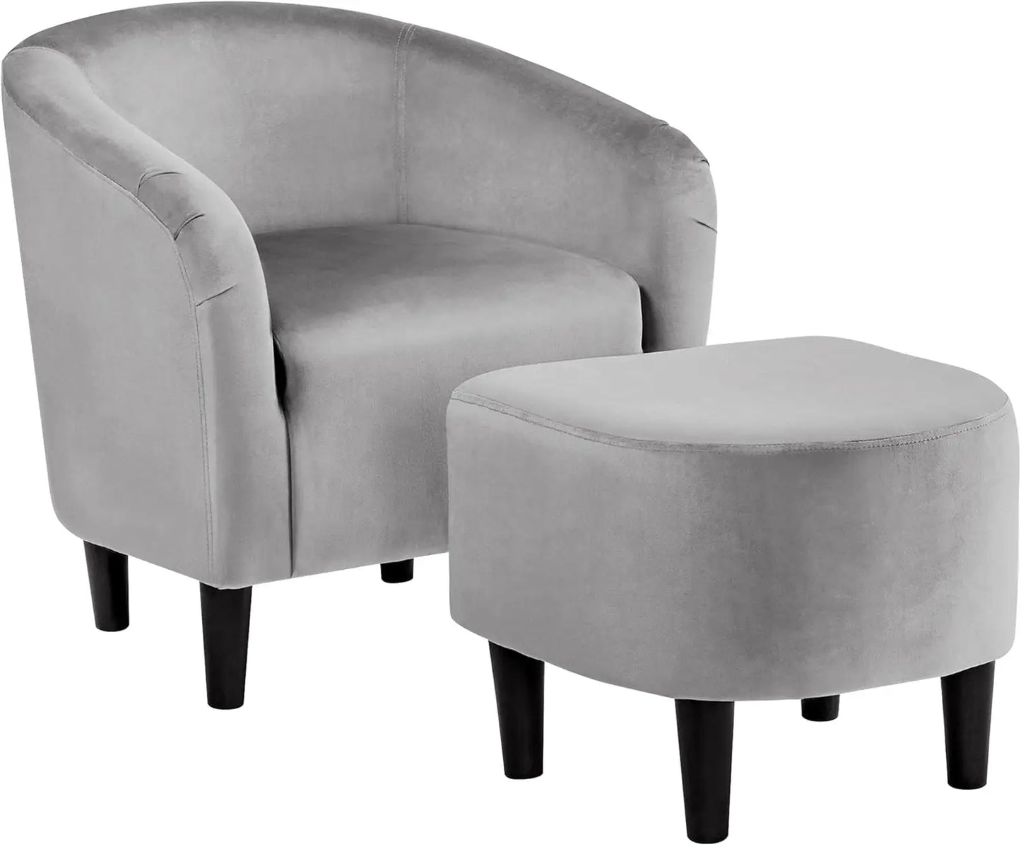 Modern Club Chair with Ottoman Upholstered Accent Armchair