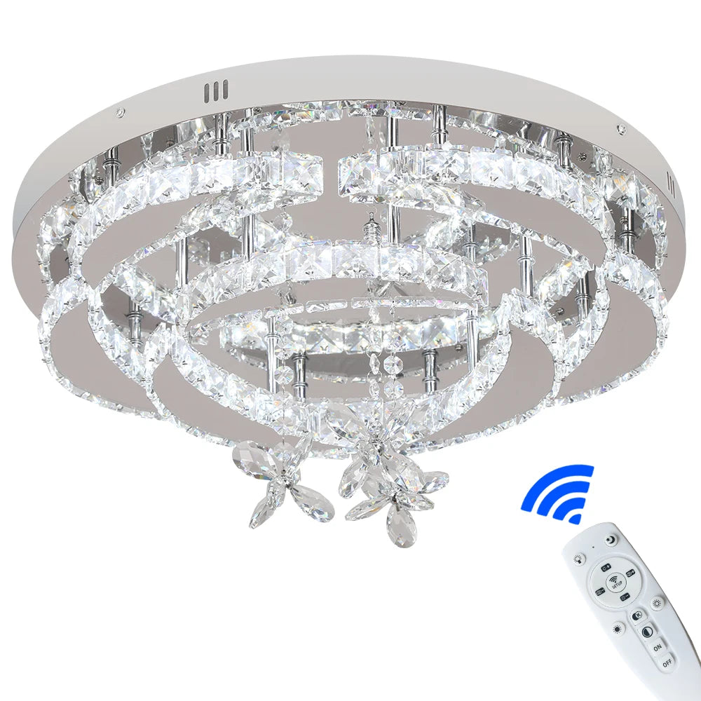 Modern Crystal Drop Chandelier LED Ceiling Lamp for Home Decor