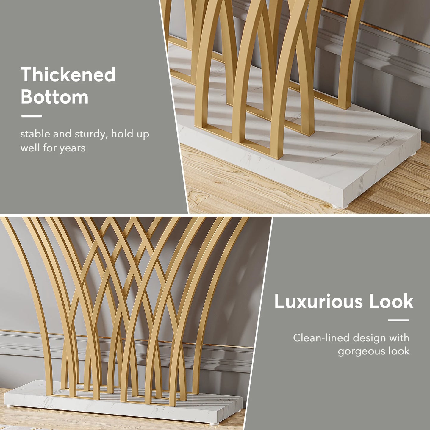 Tribesigns 59 Inch Gold Console Table Modern Entryway Furniture