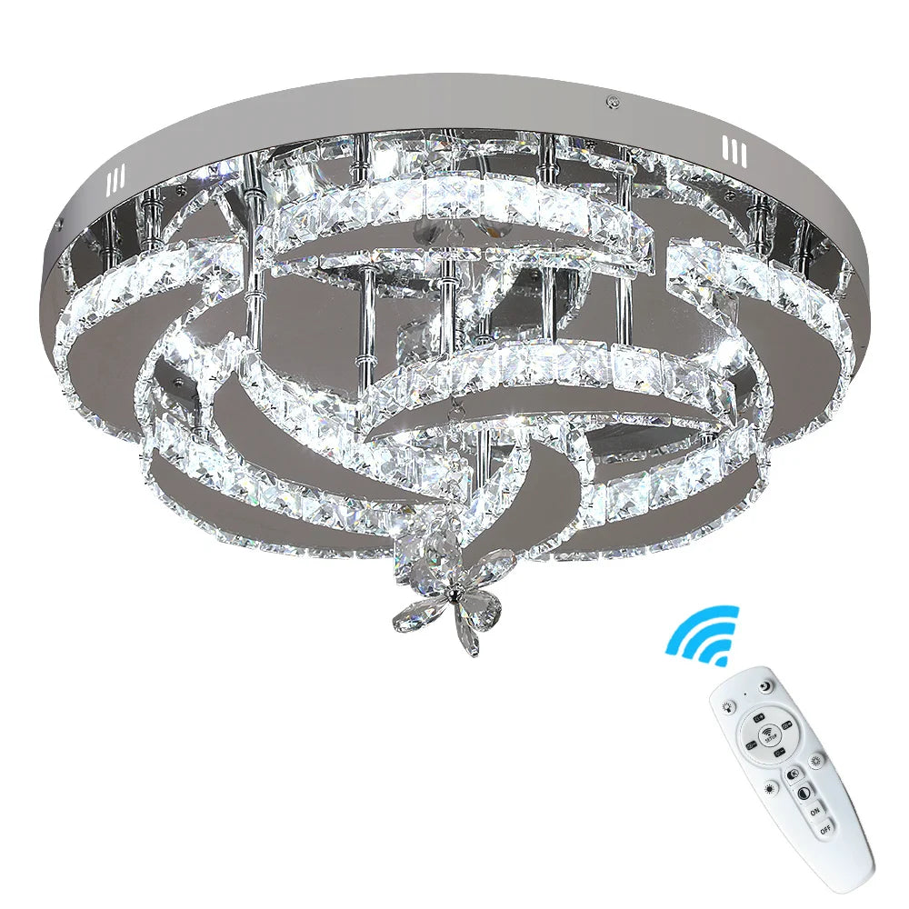 Modern Crystal Drop Chandelier LED Ceiling Lamp for Home Decor