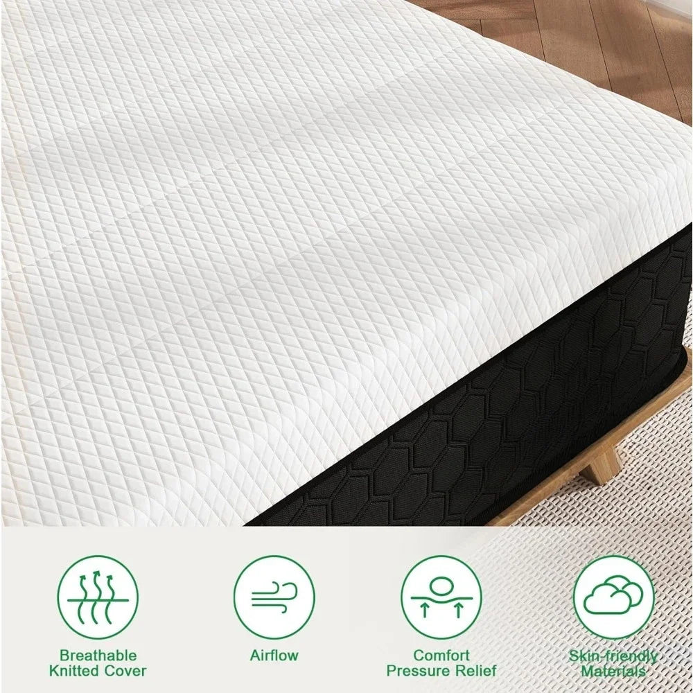 10 Inch Hybrid Mattress in a Box Medium Firm Back Pain Relief