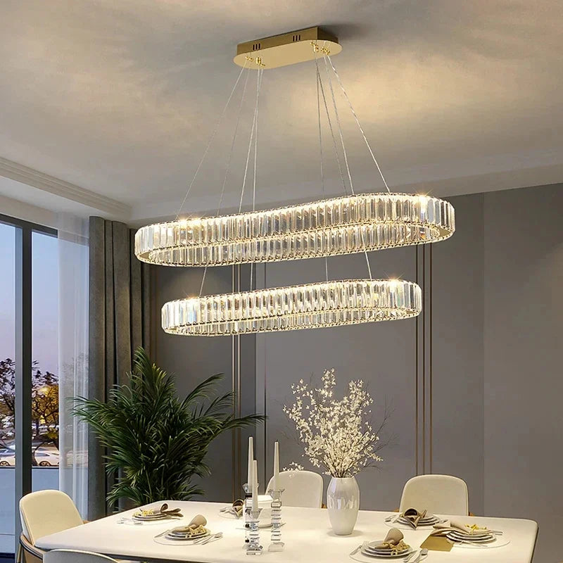Luxury LED Pendant Light Modern Crystal Chandelier Ceiling Lamp