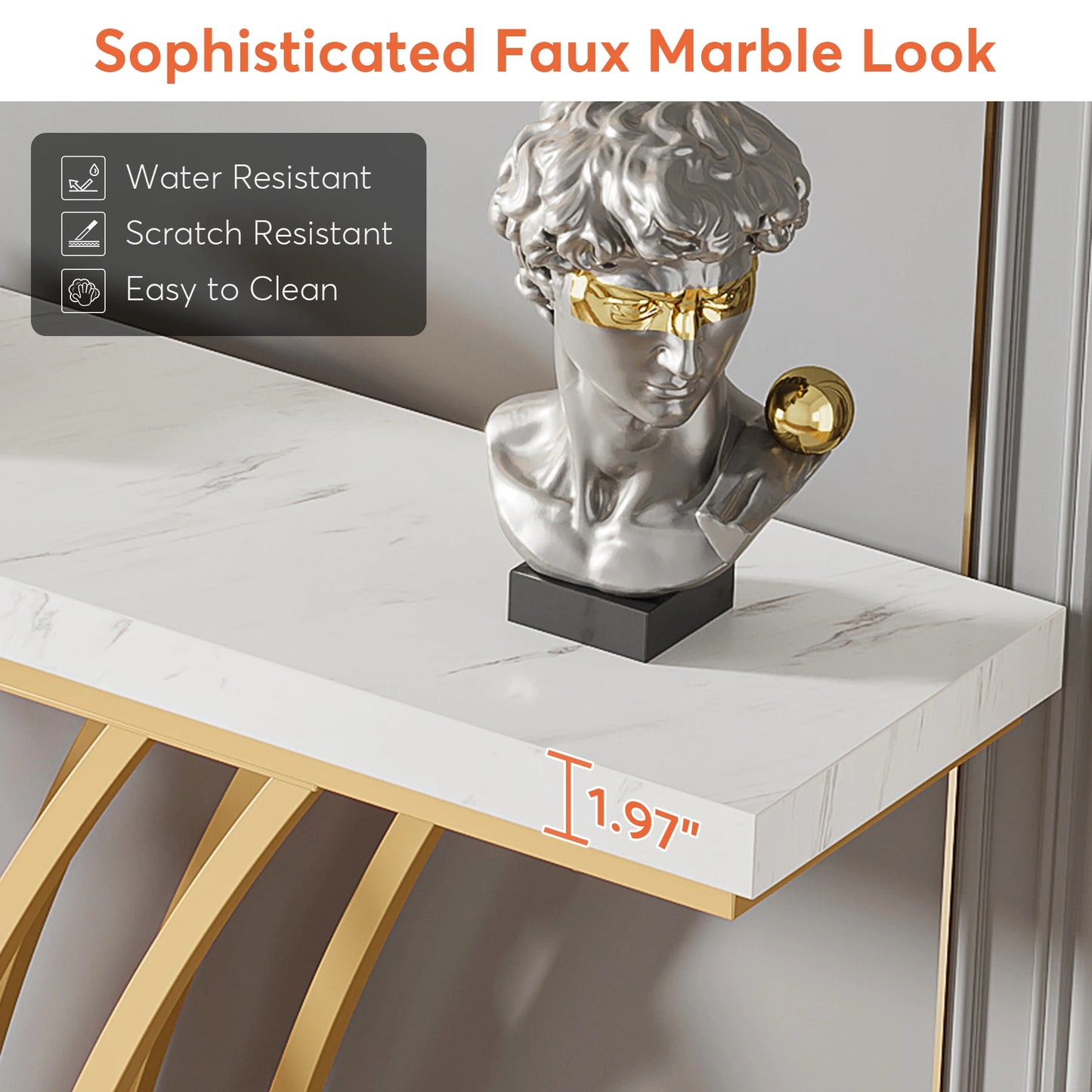 Tribesigns 59 Inch Gold Console Table Modern Entryway Furniture