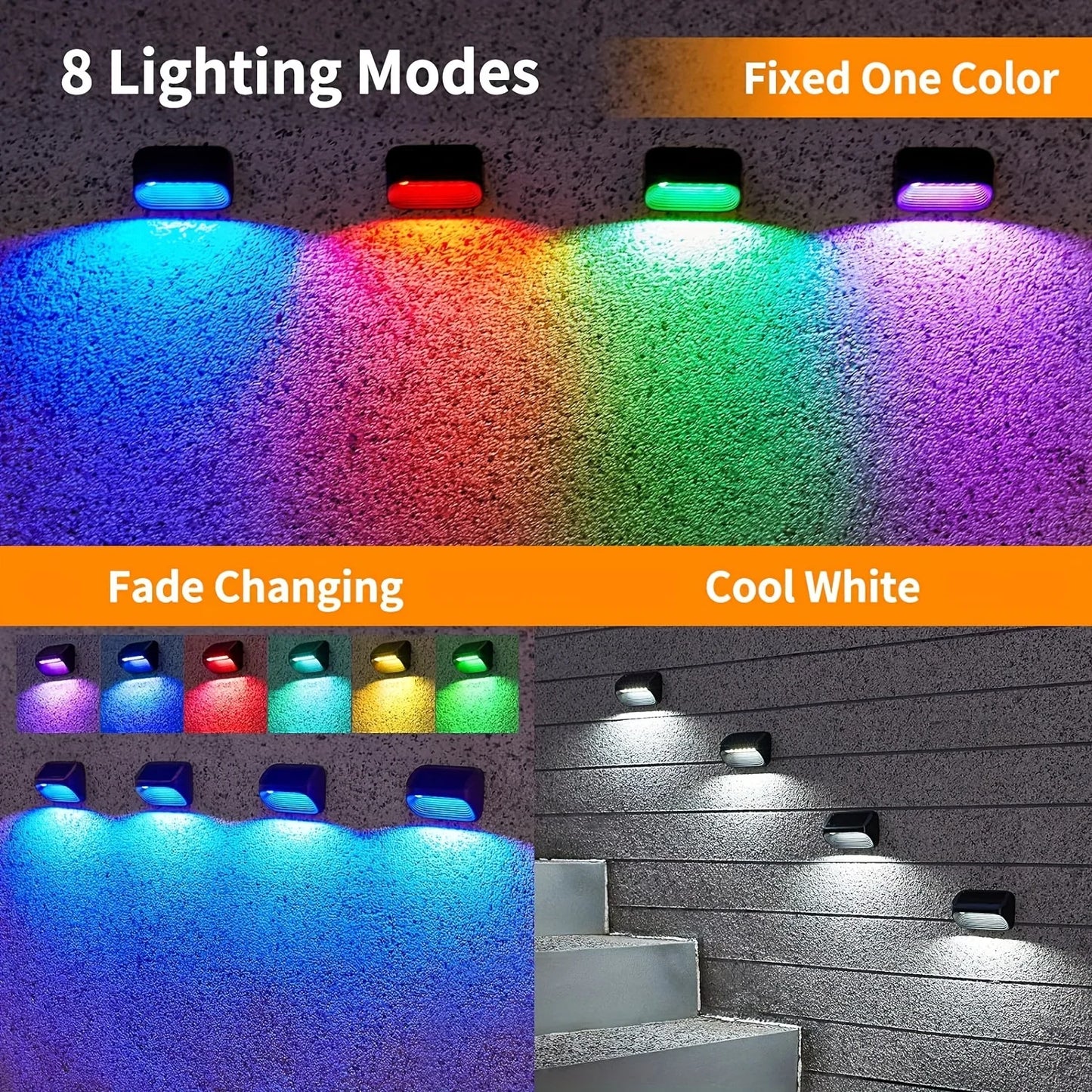 Solar Powered Fence Lights 6/12 Pack Auto On Off for Outdoor Use