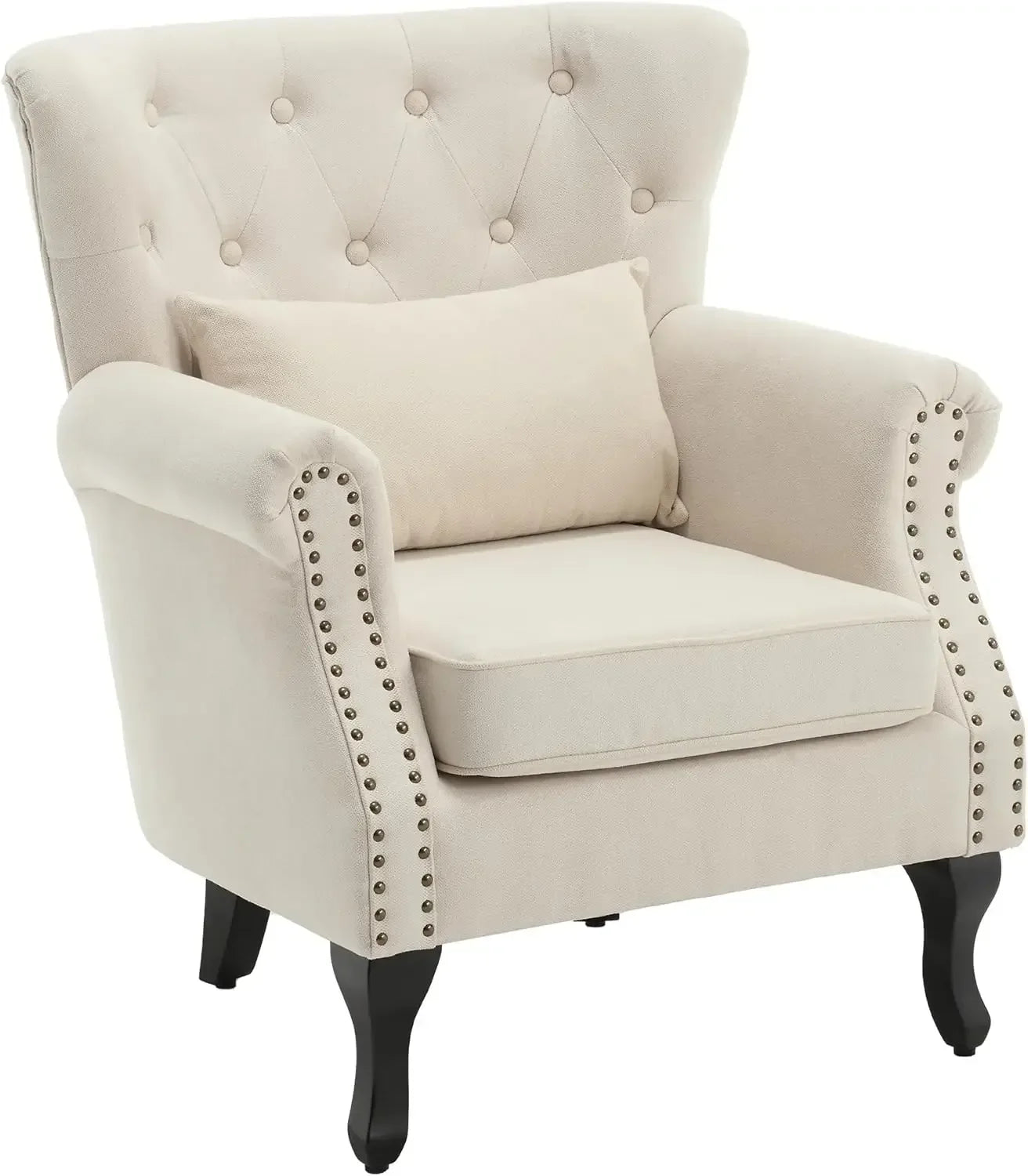 Mid Century Modern Upholstered Reading Arm Chair for Bedroom