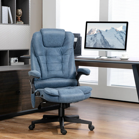 Homcom High Back Vibration Massage Heating Office Chair Black