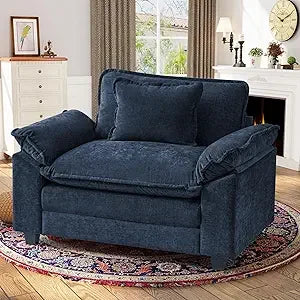 Oversized Velvet Accent Chair with Upholstered Armrests