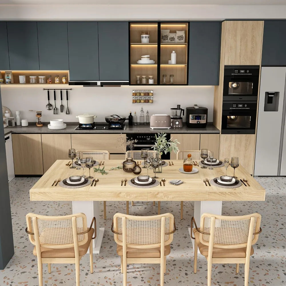 Modern 78.7 Inch Rectangular Dining Table for 8 to 10 People
