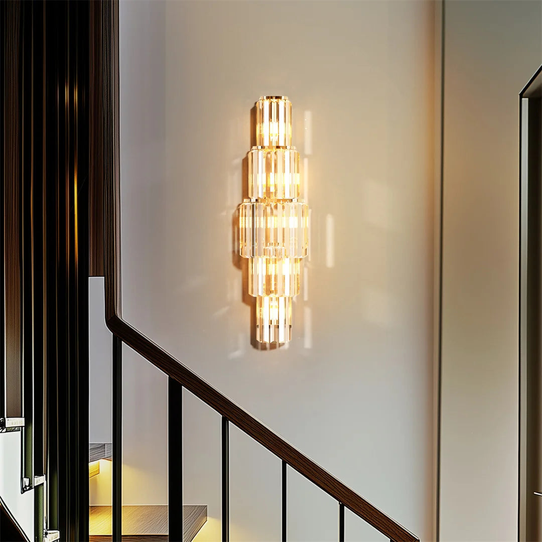 LUVODI Modern Crystal Wall Sconce Light with E14 LED Bulbs