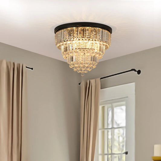 Luxury K9 Crystal Black Chandelier Ceiling Light Fixture