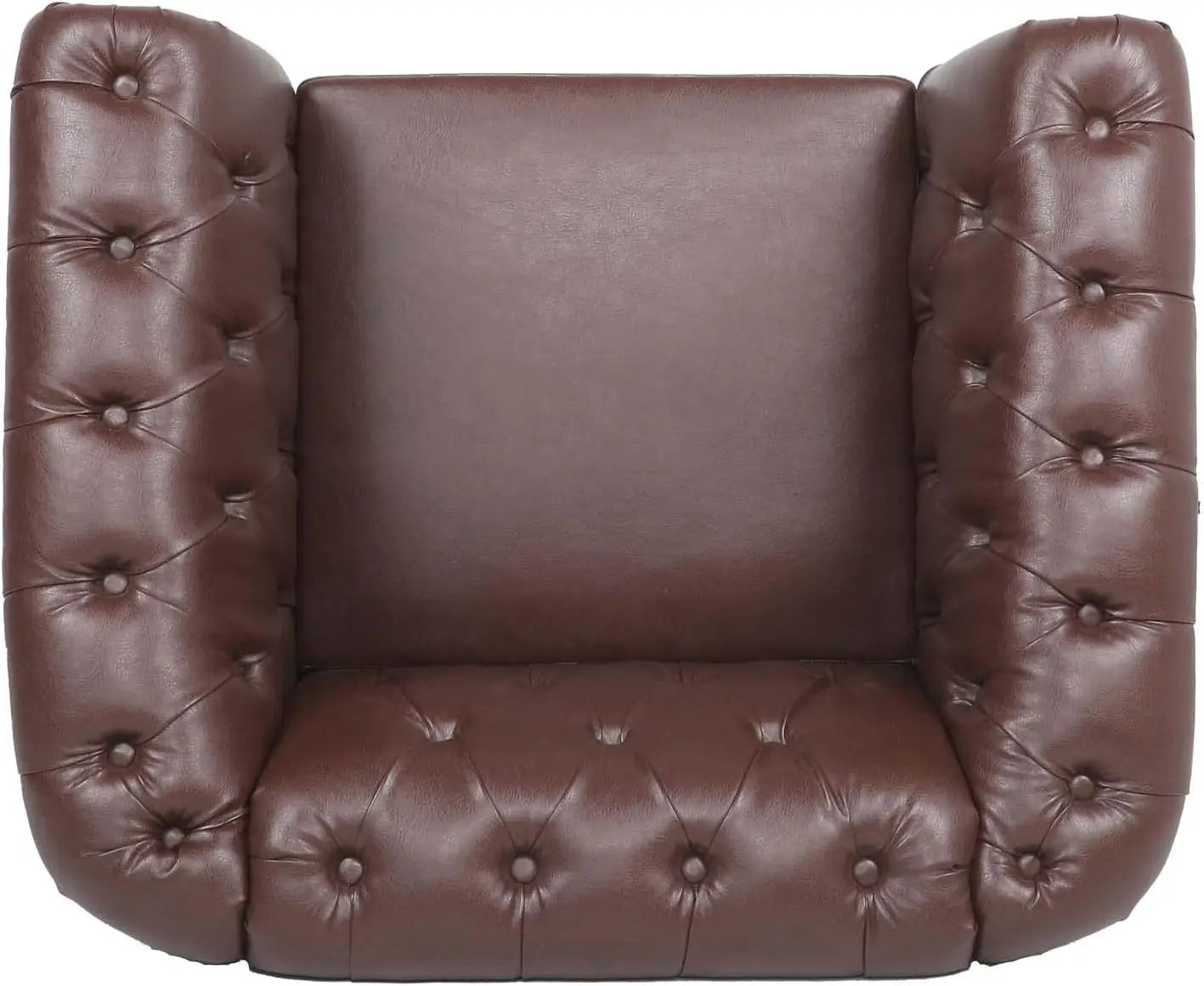 Dark Brown Leather Chesterfield Chair Mid Century Modern Sofa