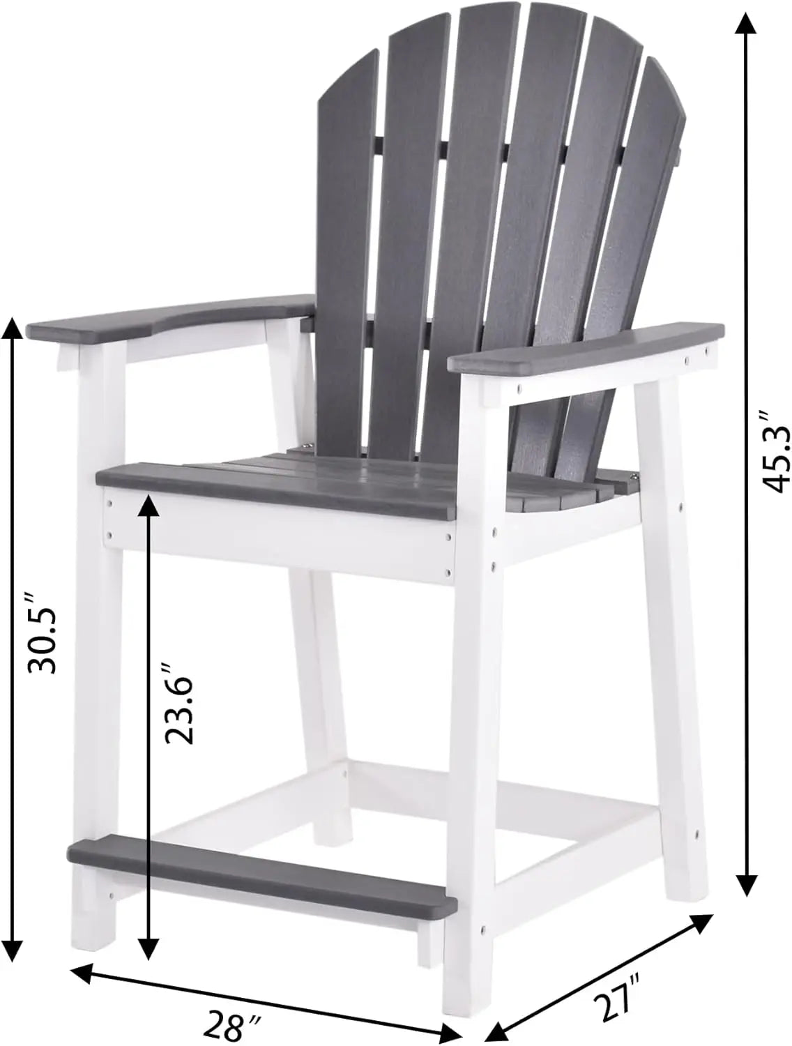 Tall Adirondack Chairs Set of 2 with High Back and Widened Arms