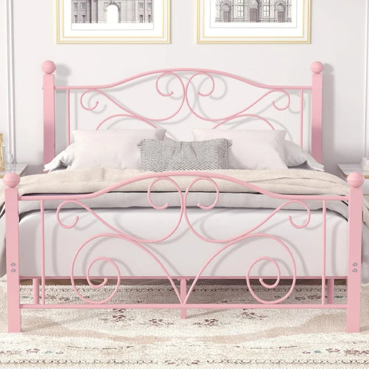 Queen Size Heavy Duty Metal Bed Frame with Slat Support
