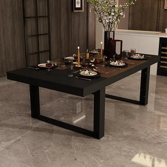 Modern 86.6 Inch Wooden Dining Table for 8-10 People