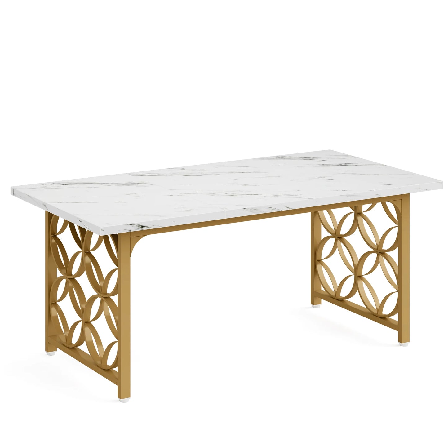 Tribesigns 63 Inch Modern Marble Dining Table for 6 People
