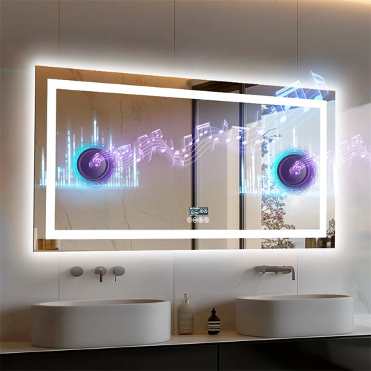 XXL Smart LED Vanity Mirror with Bluetooth and Anti Fog Technology