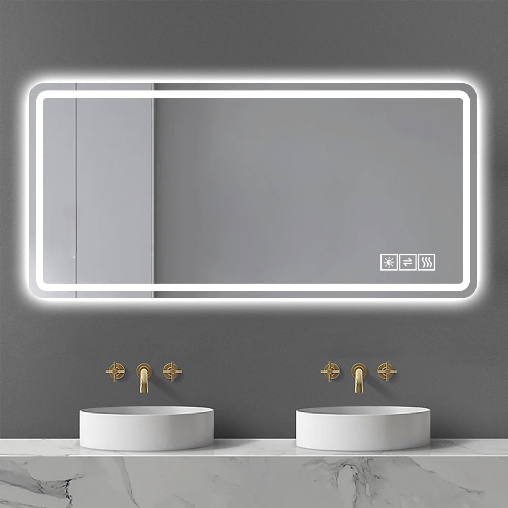 Dimmable Anti-Fog LED Bathroom Vanity Mirror 28x60 Inch