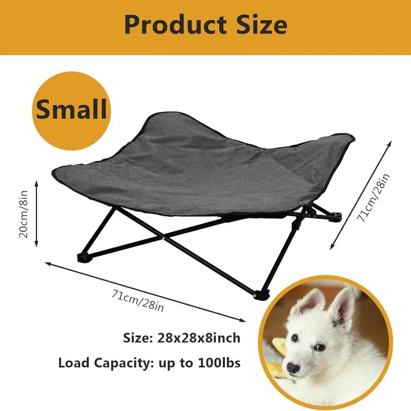 Elevated Dog Bed Portable Raised Pet Cot for Indoor and Travel