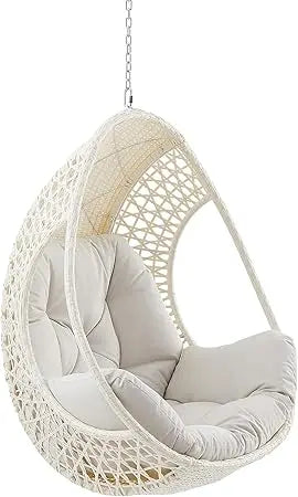 Ulax Furniture Hanging Egg Chair With Beige Cushion For Relaxation