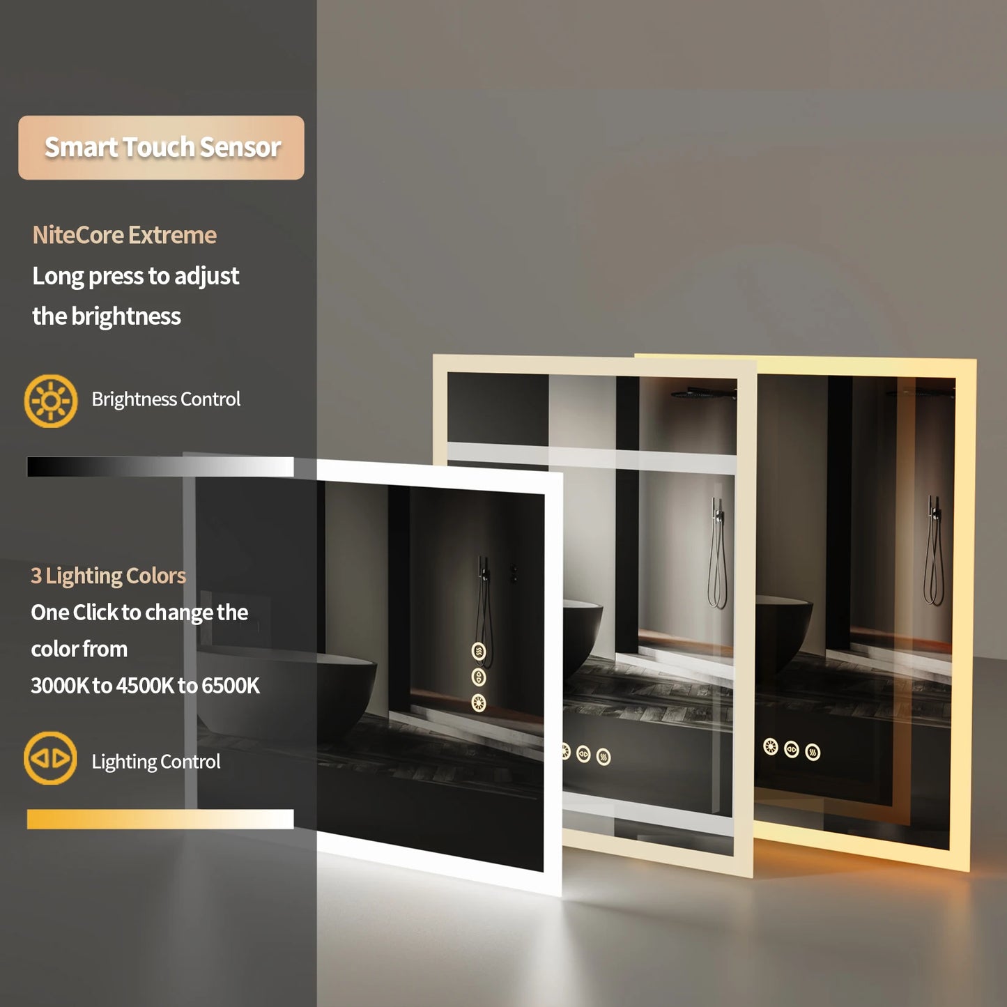 LED Lighted Anti-Fog Bathroom Mirror with Smart Touch 16x20 Inch