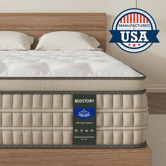 BedStory 12 Inch Hybrid Gel Memory Foam Queen Mattress