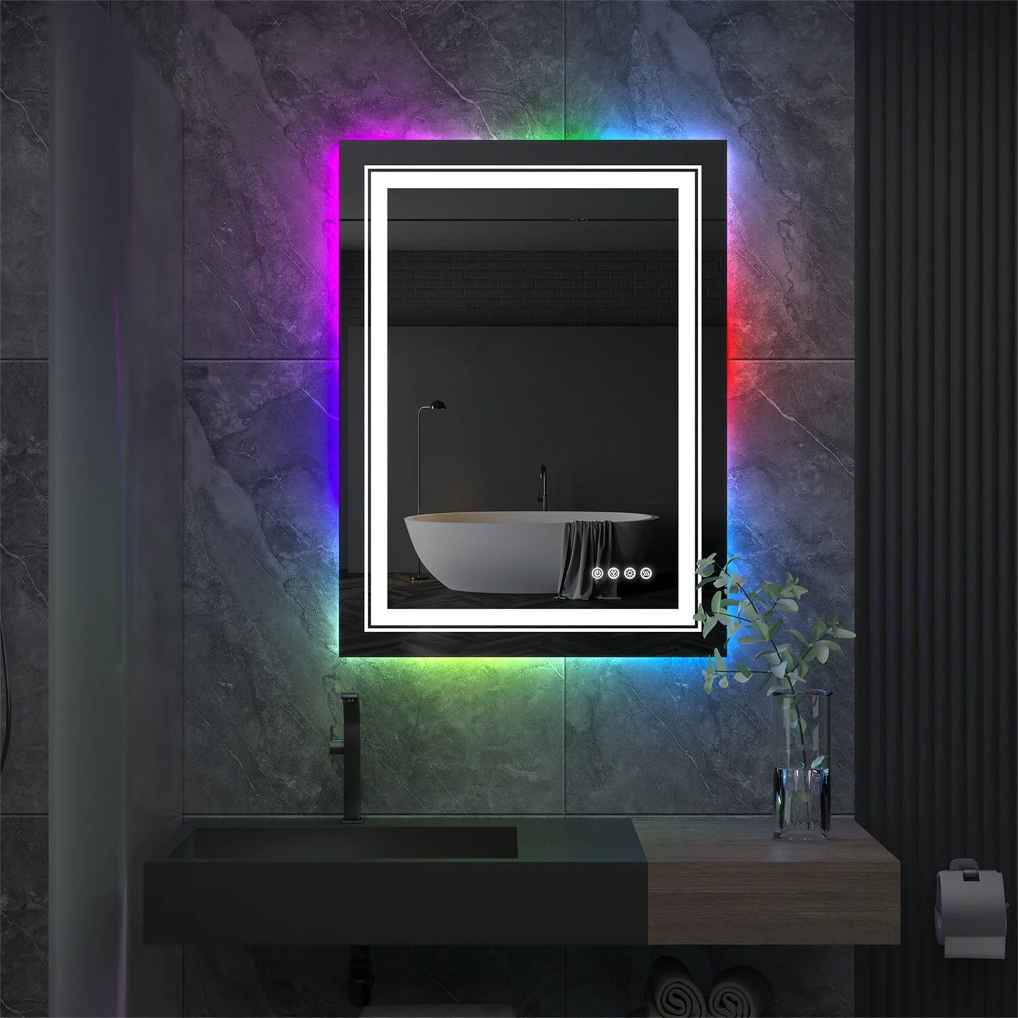 Large RGB Color Changing Backlit Bathroom Vanity Mirror