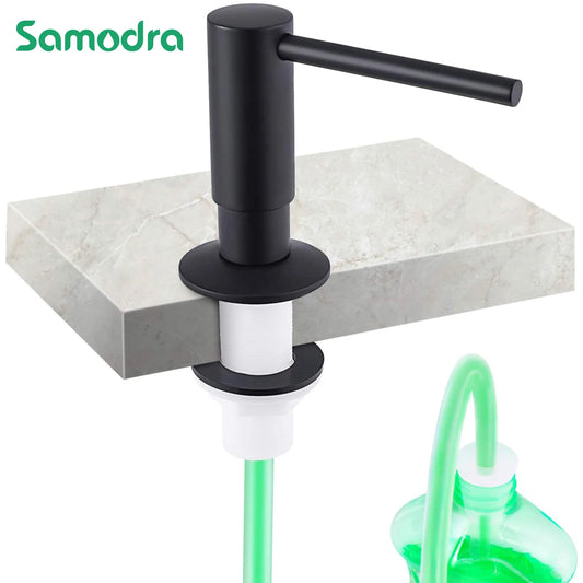 Samodra Liquid Soap Dispenser with Brass Pump for Kitchen Sink