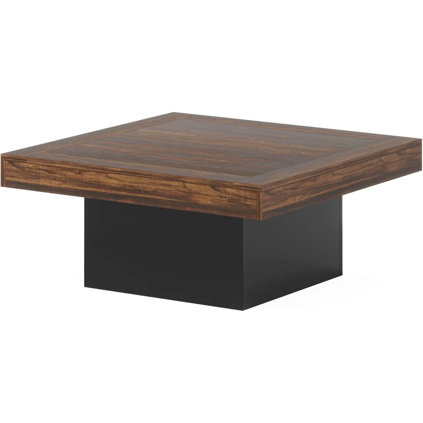 Farmhouse Square LED Coffee Table for Living Room Decor