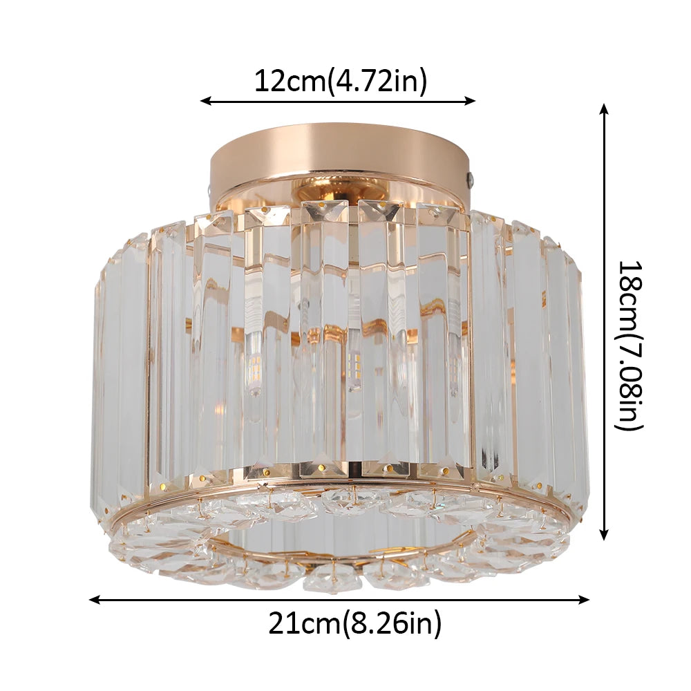 Minimalist Crystal LED Ceiling Lamp for Bedroom and Hallway