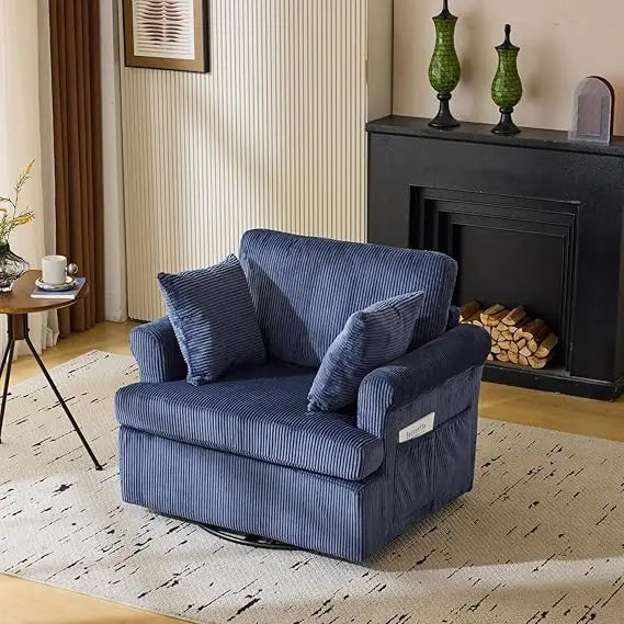 VINGL 39.2 Inch Wide Oversized 360 Degree Swivel Accent Chair