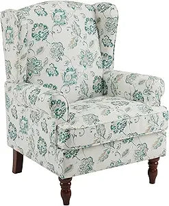 Floral Accent Chair with High Back Upholstered Armchair