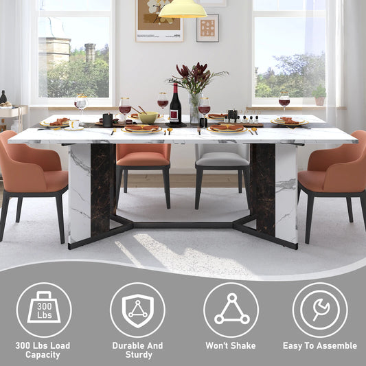 Large Luxurious Rectangular Dining Table for 6 to 10 People