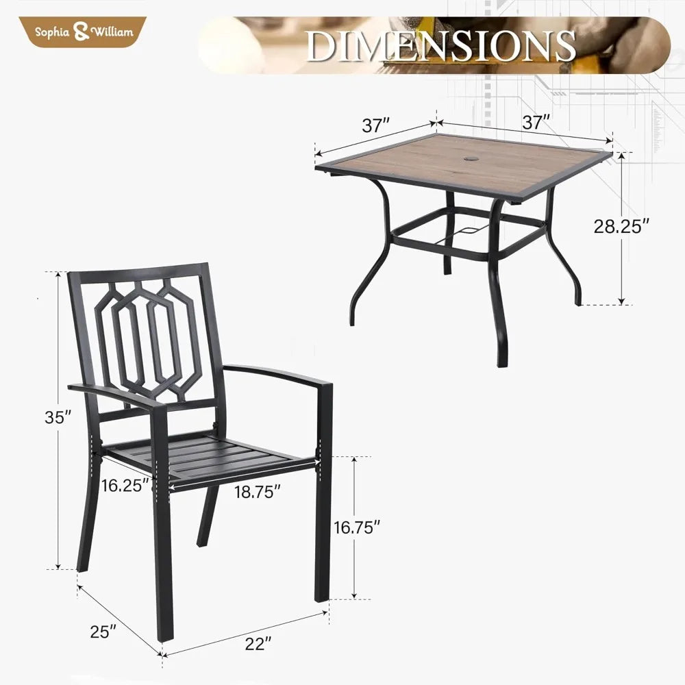 Sophia and William 5 Piece Outdoor Dining Set for 4