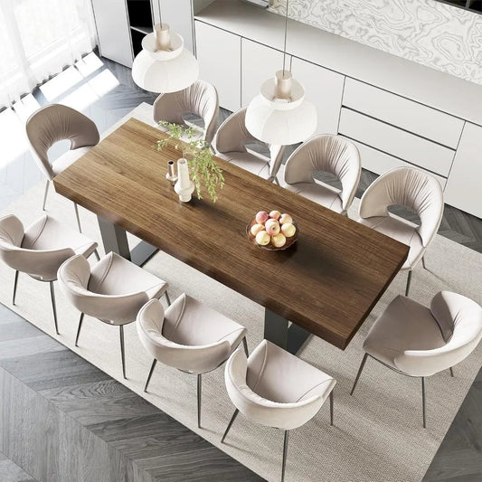 Farmhouse Rustic Extendable Dining Table for 8 to 10 People