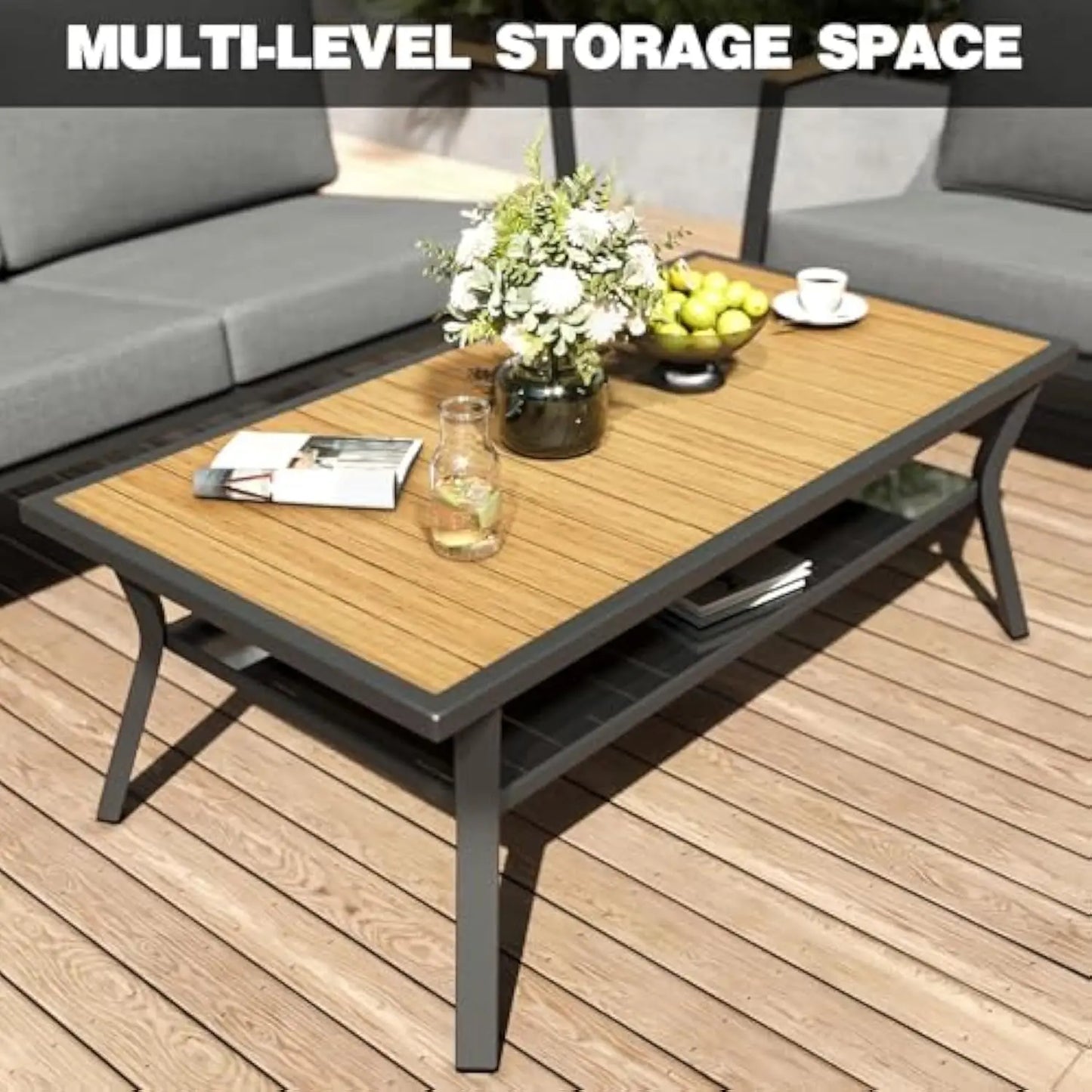 4 Piece Aluminum Outdoor Patio Furniture Set with Cushions