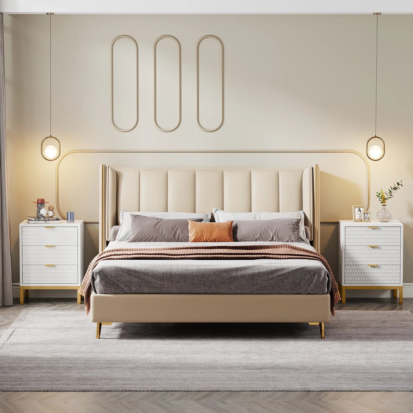 Tribesigns Modern Nightstand with 3 Drawers Stylish Storage Table