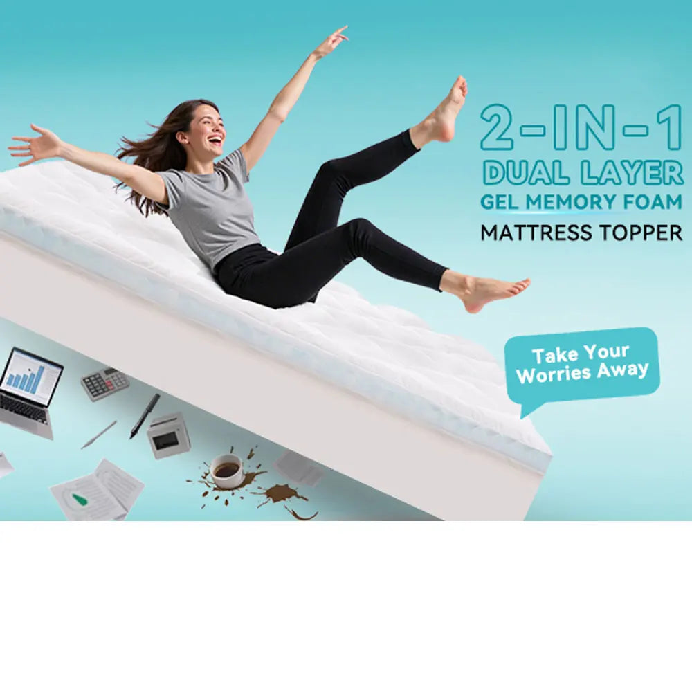 Hcore 3/4 Inch Queen Memory Foam Mattress Topper for Back Pain
