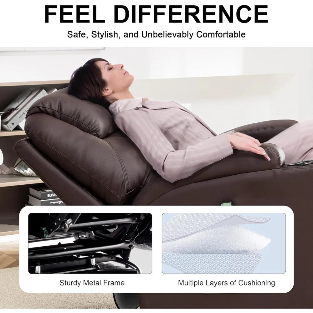 Comfortable 360 Degree Swivel Rocker Recliner with Massage Heat
