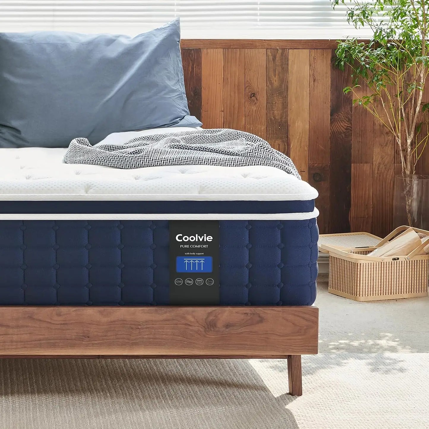 Cal King Hybrid Mattress with Memory Foam and Pocket Springs