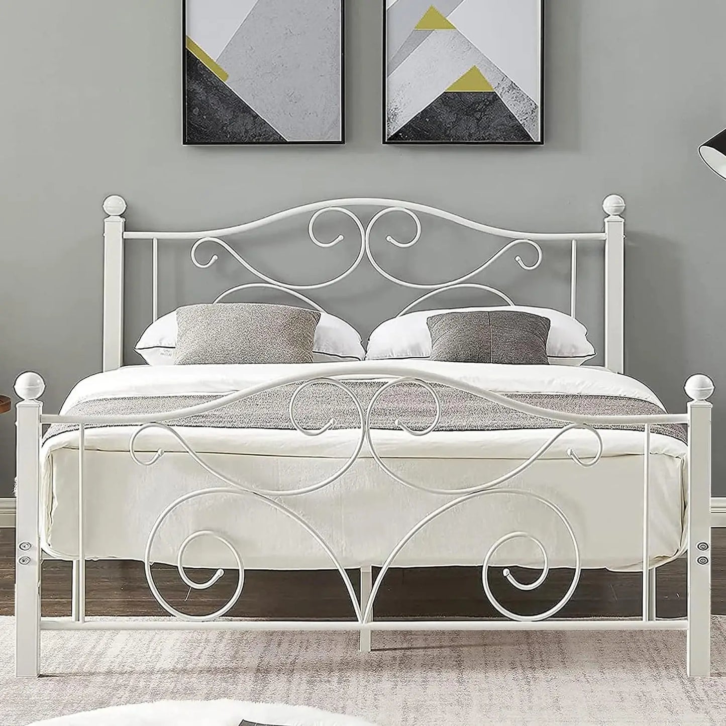 Queen Size Heavy Duty Metal Bed Frame with Slat Support