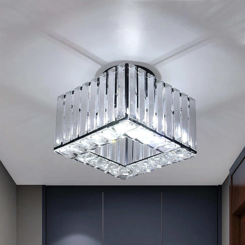 Minimalist Crystal LED Ceiling Lamp for Bedroom and Hallway